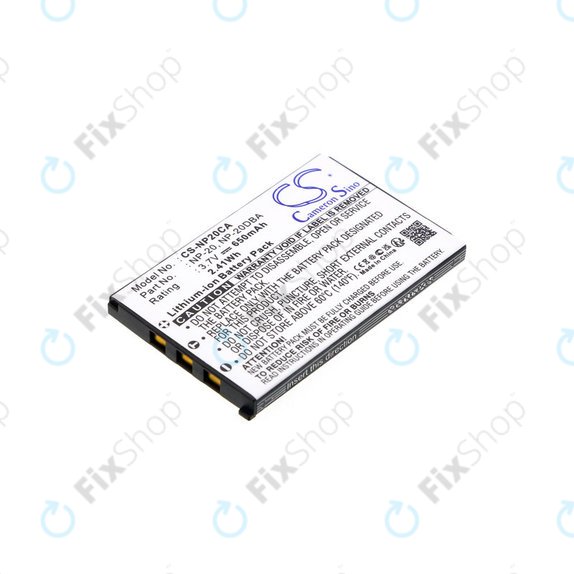 Batteria per Casio Exilim Card Ex-S880, NP-20, Li-Ion, 650mAh, 3.7V, HQ