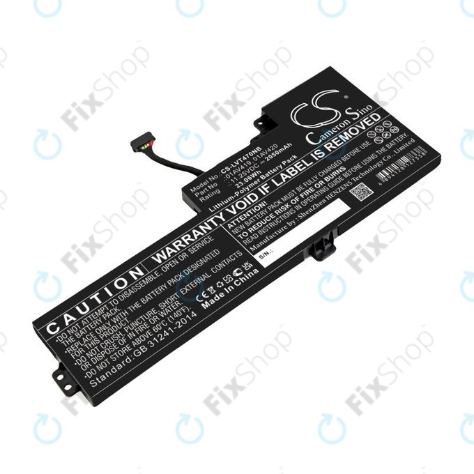 Batteria per Lenovo Thinkpad A285, T470, T480, 01AV419, Li-Pol, 2050mAh, 11.25V, HQ