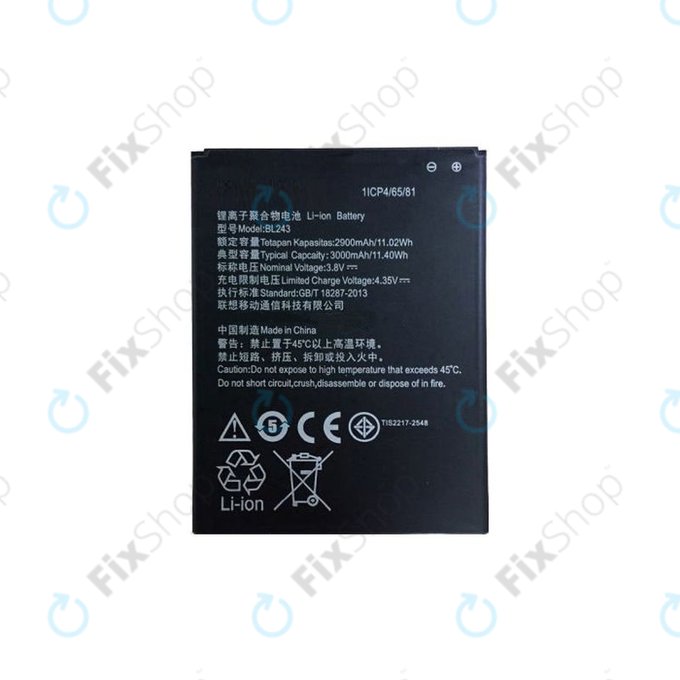 Batteria per Lenovo A7000, BL243, 3000mAh