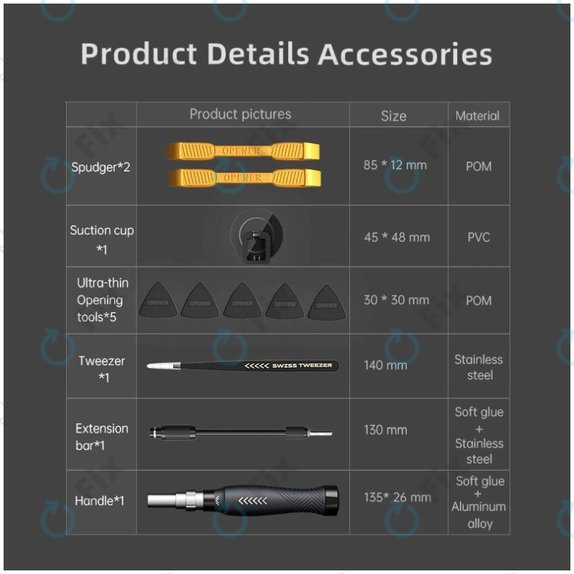 Set cacciaviti di precisione per riparazione cellulari, tablet e computer, Jakemy JM-8183