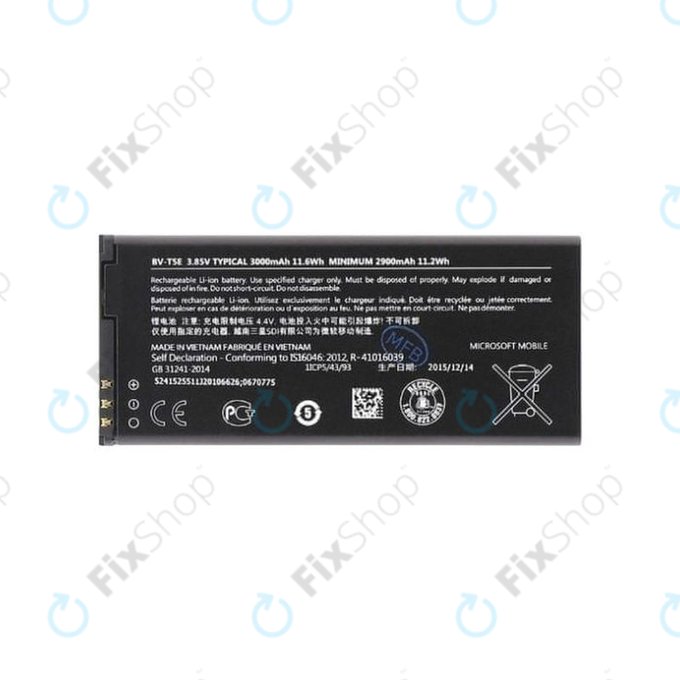 Batteria per Microsoft Lumia 950/950 LTE, 950 Dual, BV-T5E, 3000mAh