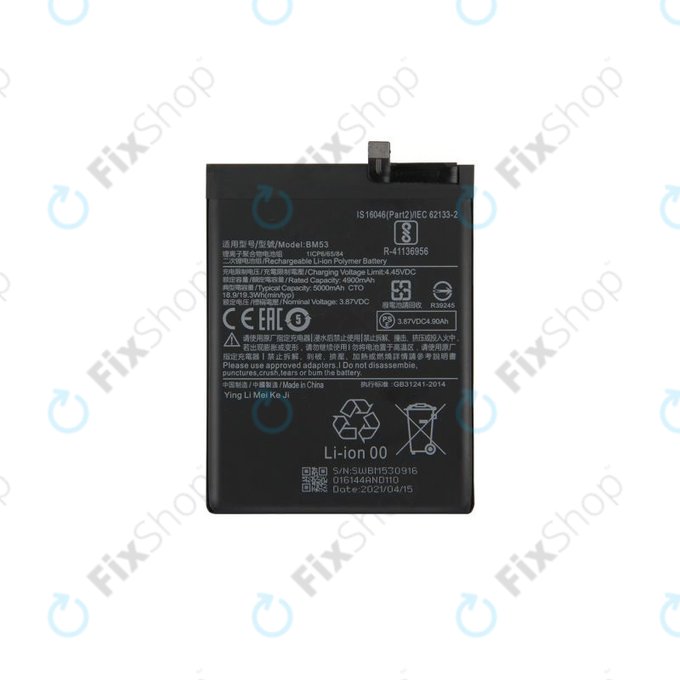 Batteria per Xiaomi Mi 10T 5G, Mi 10T Pro 5G, BM53, 5000mAh