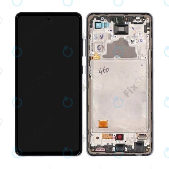 Schermo per Samsung A72 A725F, A726B, Awesome Black, Vetro touch con cornice, GH82-25460A, GH82-25463A, GH82-25624A, GH82-25849A, Genuine Service Pack