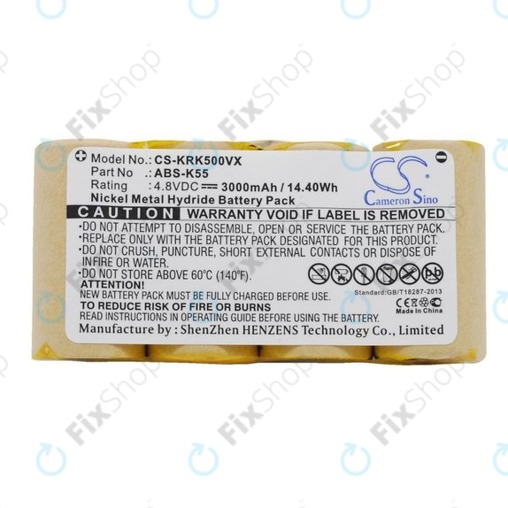 Batteria per Kärcher K50, K85, ABS-K55, Ni-MH, 3000mAh, 4.8V, HQ