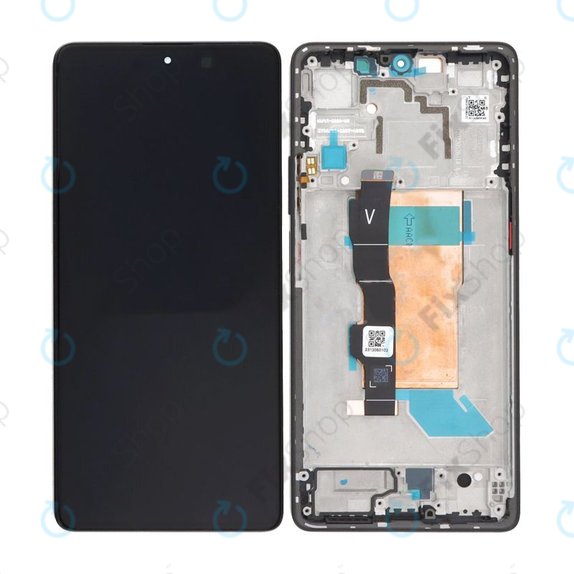 Schermo per Xiaomi Poco F5 23049PCD8G, 23049PCD8I, Black, Vetro touch con cornice