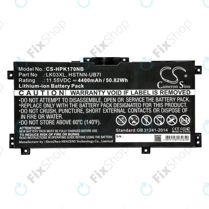 Batteria per HP Pavilion X360 15-CR0001NM, LK03XL, Li-Ion, 4400mAh, 11.55V, HQ