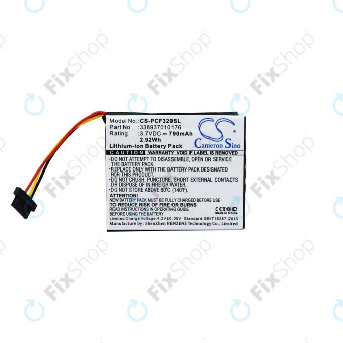 Batteria per Pioneer AVIC-F320BT, 338937010176, Li-Ion, 790mAh, 3.7V, HQ