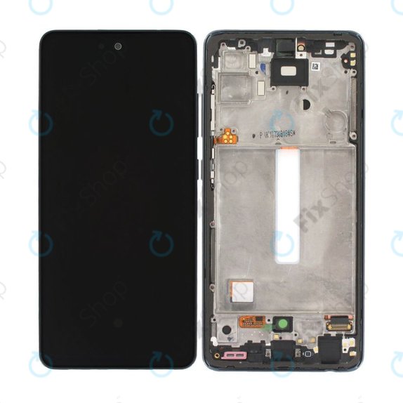 Schermo per Samsung A52 A525F, A526B, Awesome Black, Vetro touch con cornice, GH82-25524A, GH82-25526A, GH82-25754A, GH82-25602A, Genuine Service Pack