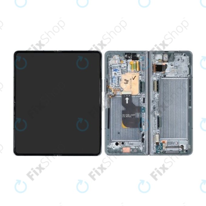 Schermo per Samsung Z Fold 4 F936B, Graygreen, Vetro touch con cornice, GH82-29461B, GH82-29462B, Genuine Service Pack