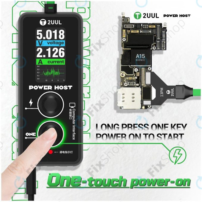Tester digitale USB-C di tensione e corrente (Power Host), 2UUL PW15
