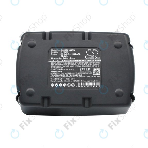 Batteria per Metabo Ahs36v, Bha 36 Ltx Compact, 6.25453, Li-Ion, 2000mAh, 36V, HQ