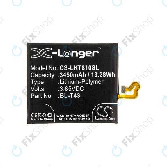 Batteria per LG G8S ThinQ, ThinQ Global, BL-T43, Li-Pol, 3.85V, 3450mAh, HQ