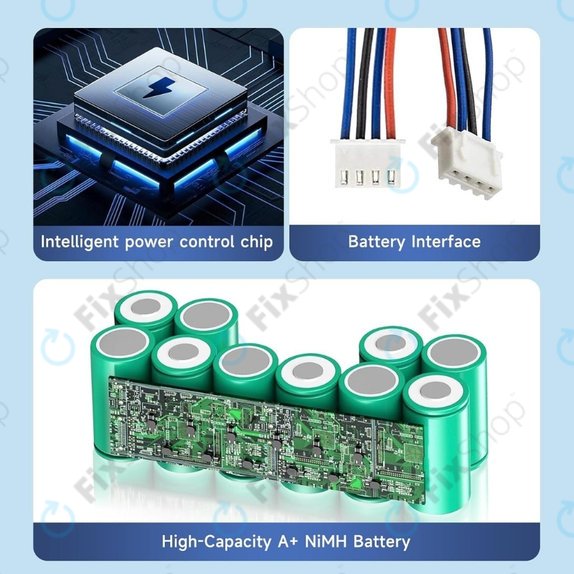 Batteria per Ecovacs Sweeper-seriess, Deebot Ozmo-seriess, DM88, Ni-MH, 3000mAh, 12.0V