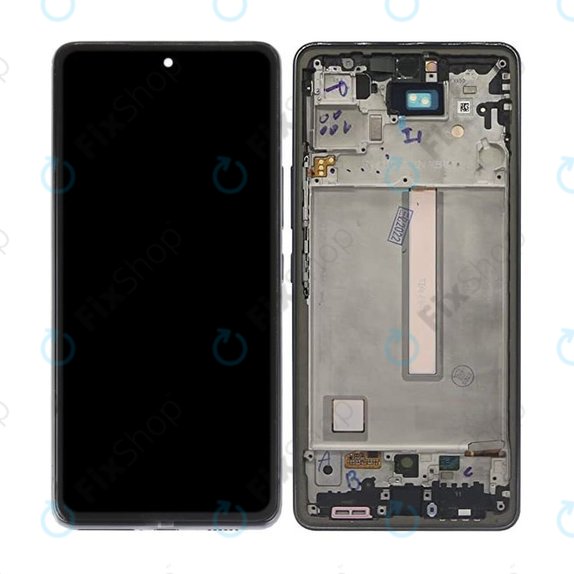 Schermo per Samsung A53 A536B, Awesome Black, Vetro touch con cornice