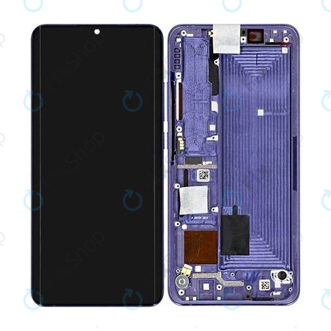 Schermo per Xiaomi Mi Note 10 Lite, Nebula Purple, Vetro touch con cornice, 5600020F4L00, Genuine Service Pack