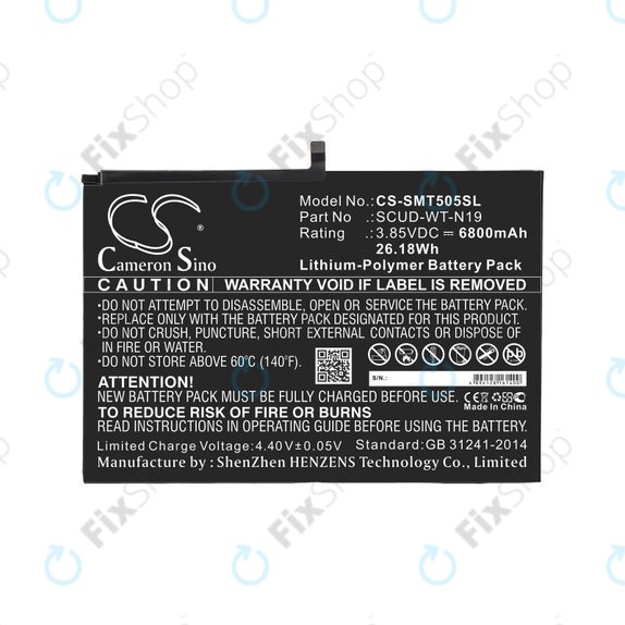 Batteria per Samsung Galaxy Tab A7, SCUD-WT-N19, Li-Pol, 3.85V, 6800mAh, HQ