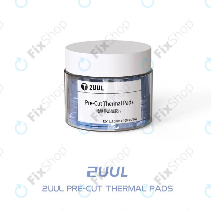 Pad termici in silicone pretagliati 12 x 12 x 1,5 mm, 100 pz, 2UUL