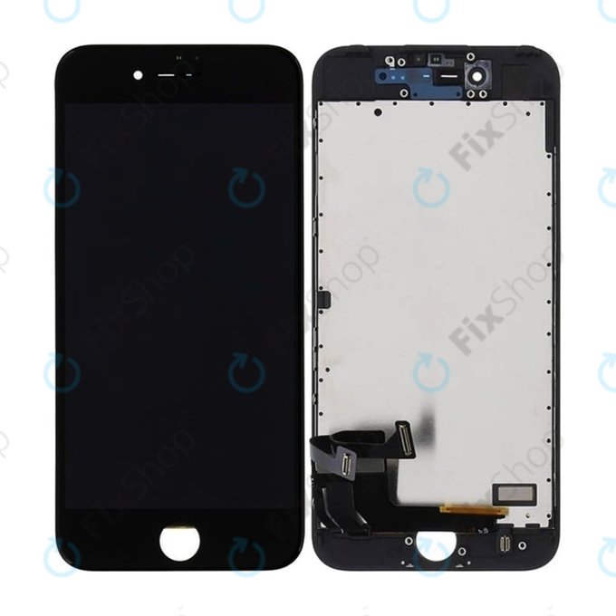 Schermo In-Cell per iPhone 7, Black, Vetro touch con cornice, FixPremium