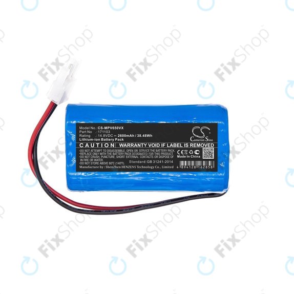 Batteria per Mamibot PreVac 650, Exvac 660, 171103, Li-Lon, 2600mAh, 14.8V, HQ