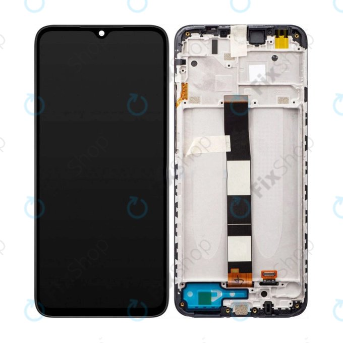 Schermo per Xiaomi Redmi 10A 220233L2C 220233L2G, Black, Vetro touch con cornice