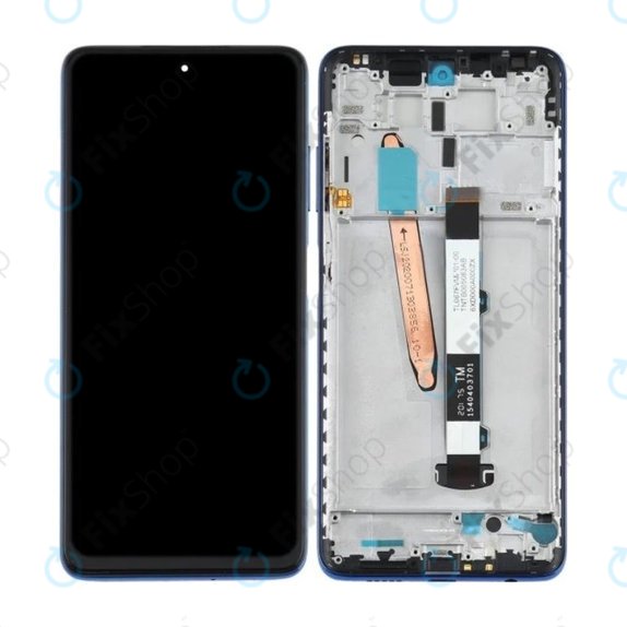 Schermo per Xiaomi Poco X3 NFC M2107J20CG, Cobalt Blue, Vetro touch con cornice