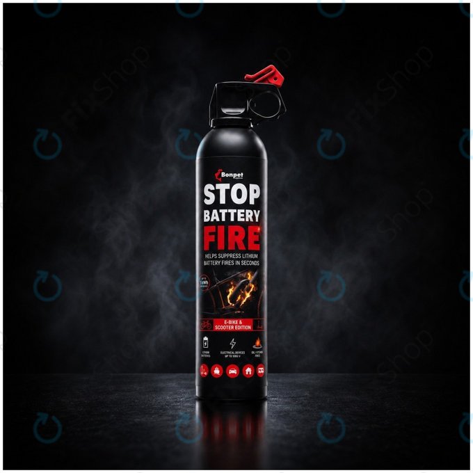 Bonpet Spray estinguente per batterie al litio, 500 ml, E-Bike & Scooter Edition