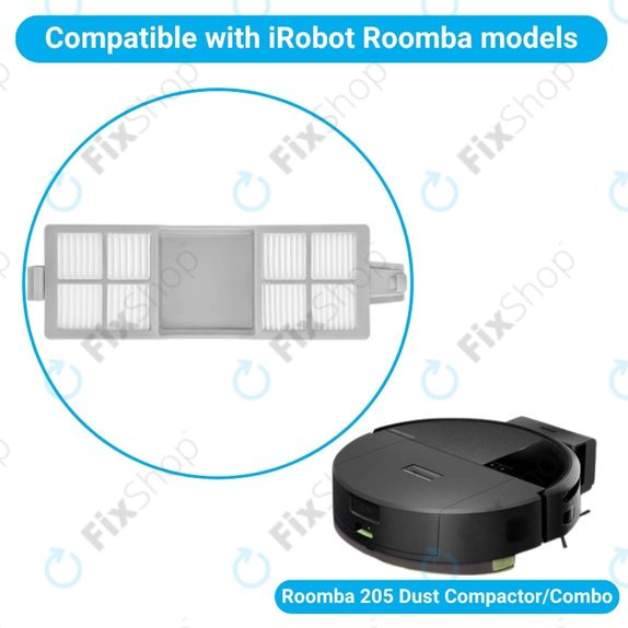Filtro polvere, 2 pz. per iRobot Roomba 205 Dust Compactor, Dust Compactor Combo