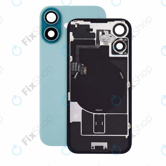 Vetro scocca posteriore per iPhone 16, Teal, Pulled A