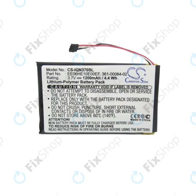 Batteria per Garmin Nüvi 3700, 3760, 3760T, 3790, 3790T, 361-00046-02, 361-00064-02, EE06HE10E00EF, 1200mAh, HQ