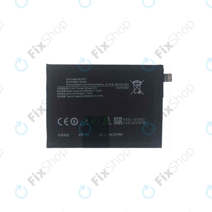Batteria per OnePlus Nord 2T CPH2399 CPH2401, BLP861, 4500mAh