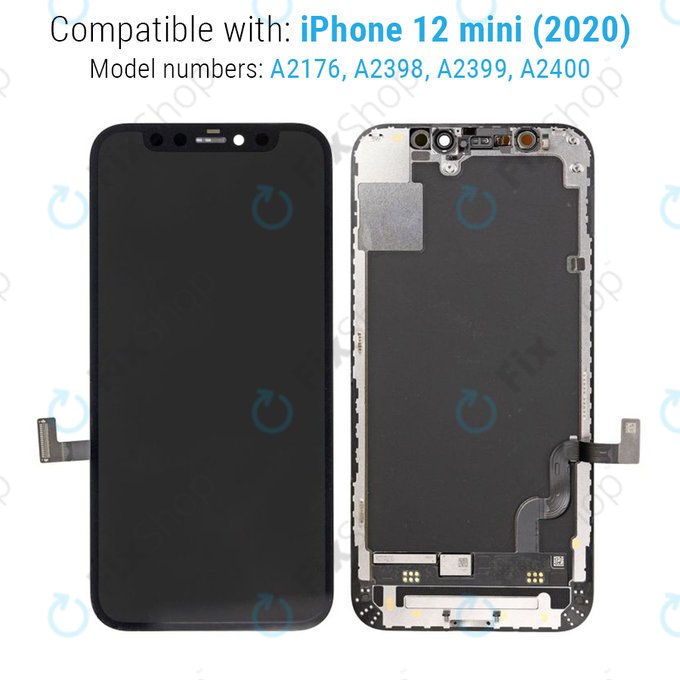Schermo per iPhone 12 Mini, Vetro touch con cornice, Refurbished