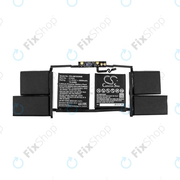 Batteria A1820 per MacBook Pro 15" A1707 (Late 2016 - Mid 2017), 6600mAh, HQ
