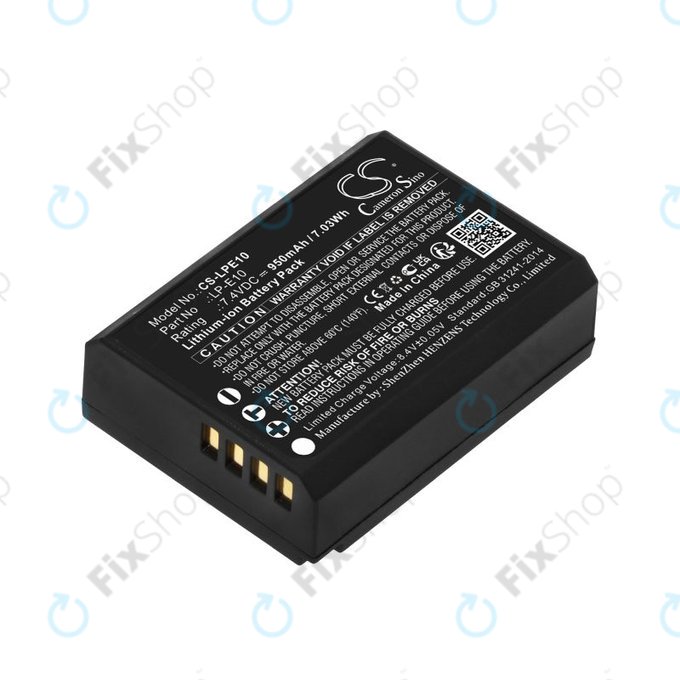 Batteria per Canon EOS 1100D, EOS 1300D, LP-E10, Li-Ion, 950mAh, 7.4V, HQ