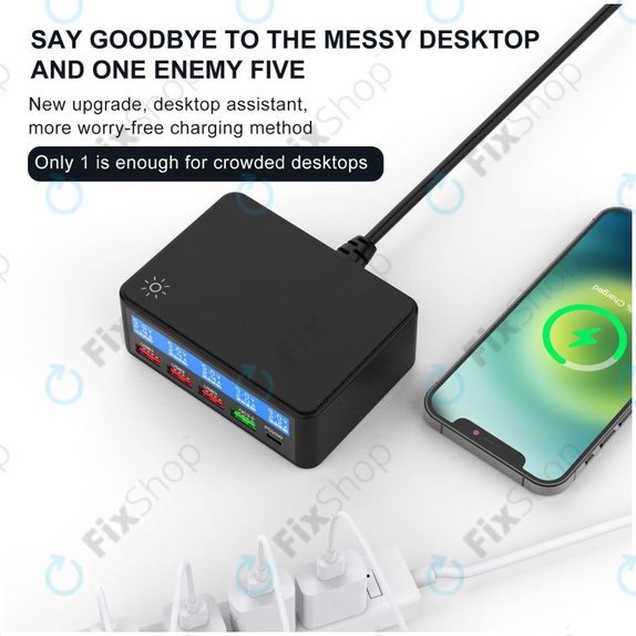 Stazione di ricarica USB con USB 3.0 e USB-C, FixPremium
