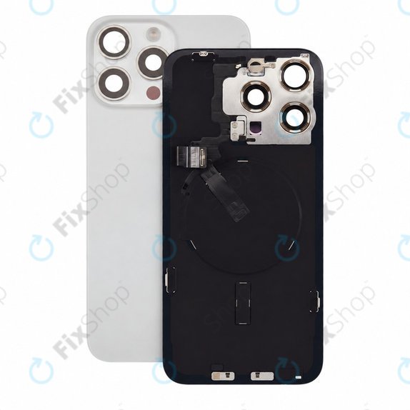 Vetro scocca posteriore per iPhone 15 Pro Max, White Titanium, Pulled A