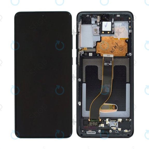 Schermo per Samsung S20 Plus G985F, Cosmic Black, Vetro touch con cornice, GH82-22134A, GH82-22145A, GH82-31441A, Genuine Service Pack
