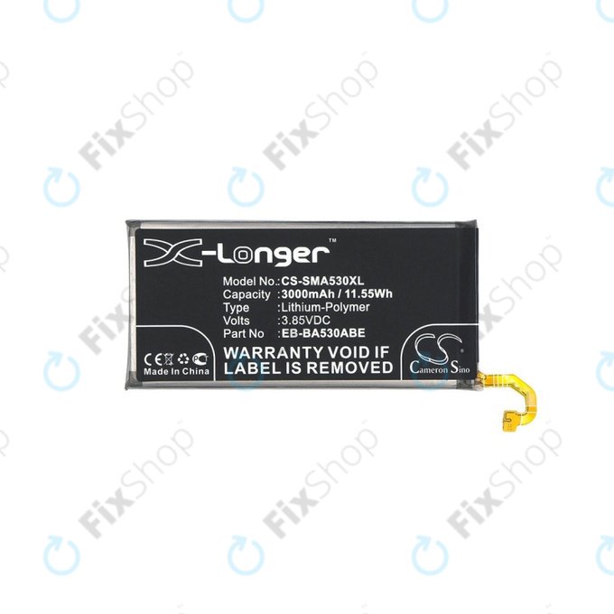 Batteria per Samsung A8 A530F (2018), 3000mAh, Li-Pol, 3.85 V, EB-BA530ABE, HQ