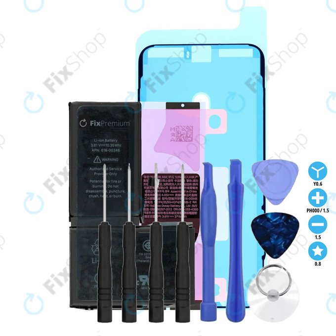 Batteria per iPhone X, 2716mAh, Adesivo, Attrezzi, FixPremium
