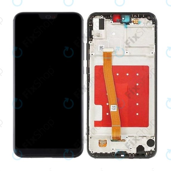 Schermo per Huawei P20 Lite, Black, Vetro touch con cornice
