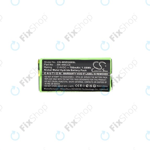 Batteria per Waterpik 900 Sonic Toothbrush, Sensonic Plus Sr-3000, BK-4MCCE, Ni-MH, 700mAh, 2.4V, HQ