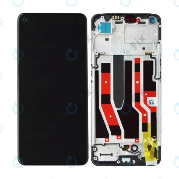 Schermo OLED per Oppo Reno 7 Lite, Cosmic Black, Vetro touch con cornice