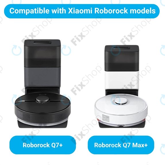 Set di ricambi per Xiaomi Roborock Q7+, Q7 Max, Q7 Max+ (1x spazzola principale, 2x filtro, 2x spazzola laterale - White, 2x panno mop, 2x sacchetto polvere)