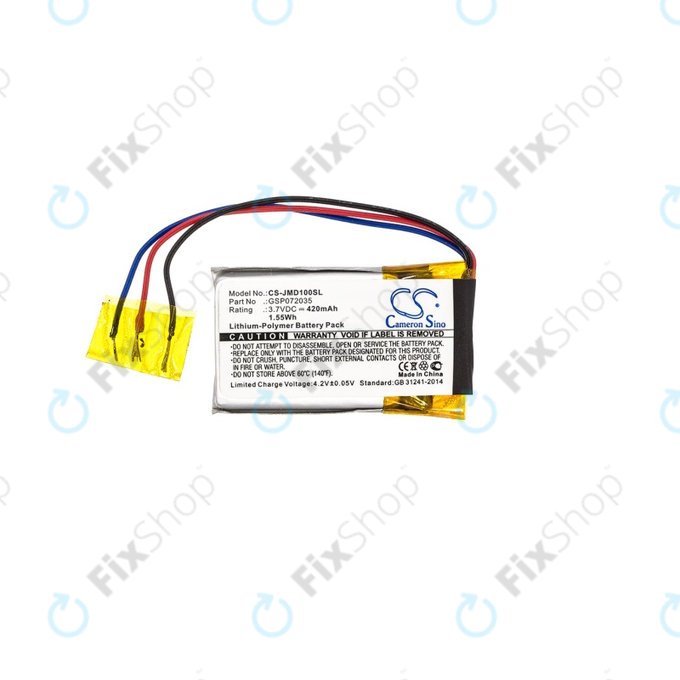 Batteria per JBL Go, GSP072035, Li-Pol, 420mAh, HQ