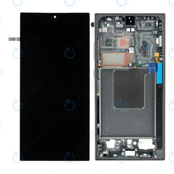 Schermo OLED per Samsung S24 Ultra S928B, Titanium Black, Vetro touch con cornice