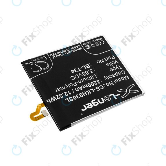 Batteria per LG H930, V30, V35, BL-T34, Li-Pol, 3.85V, 3200mAh, HQ