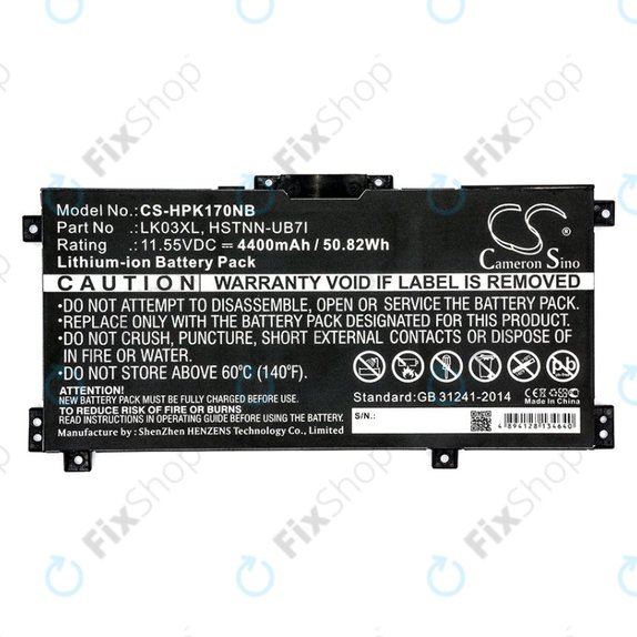Batteria per HP Pavilion X360 15-CR0001NM, LK03XL, Li-Ion, 4400mAh, 11.55V, HQ