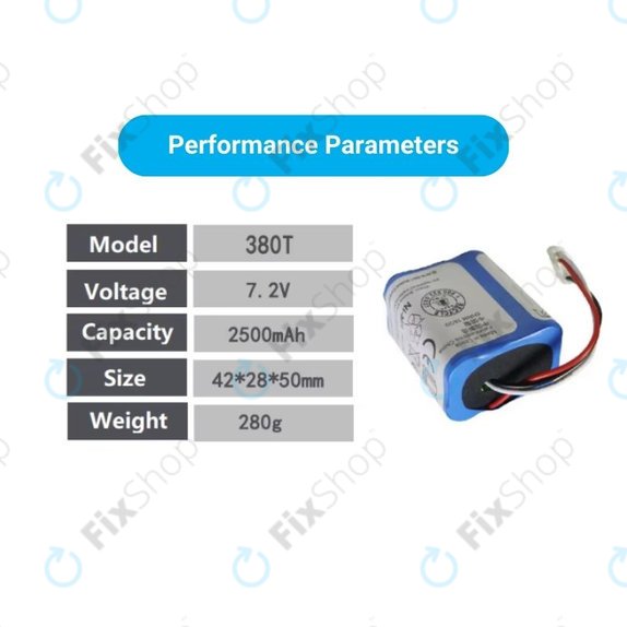 Batteria per iRobot Braava 2000, 300, 380, 380T, 381, 390, Mint 5200, Mint Plus 5200, Proscenic JOJO Professional, GPRHC202N026, 4409709, W206001001399, Ni-MH, 2500mAh, 7.2V