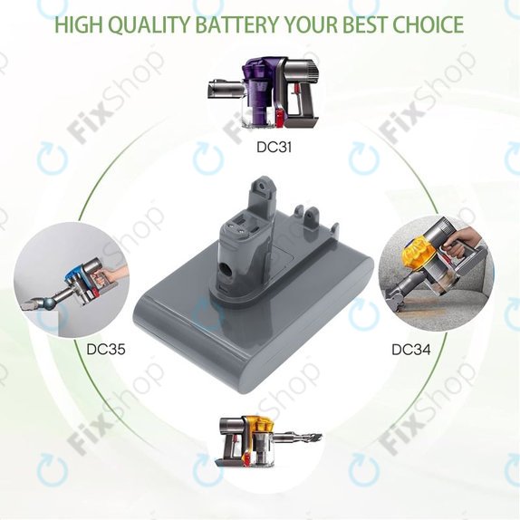 Batteria per Dyson DC31, DC34 DC35 DC44 DC56 965557-03, Li-Ion, 2500mAh, 22.8V, HQ