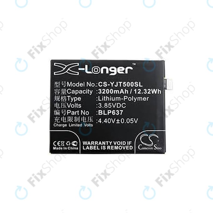 Batteria per OnePlus 5, 5T, BLP637, 3200mAh, HQ