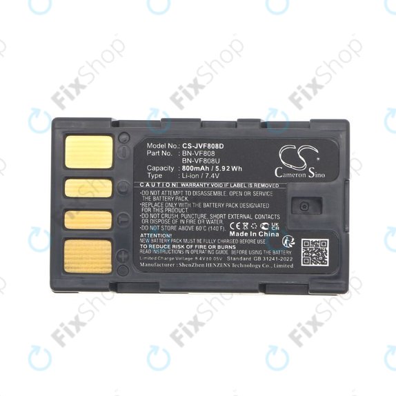 Batteria per JVC Gr-D850ek, BN-VF808, Li-Ion, 800mAh, 7.4V, HQ